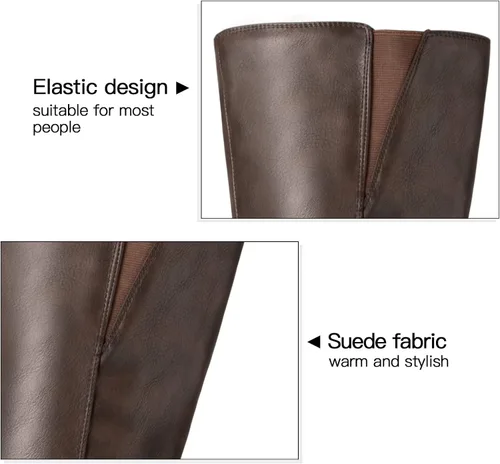Miniatura 3 de mysoft Women's Knee High Boots Chunky Heel Boots with Zipper