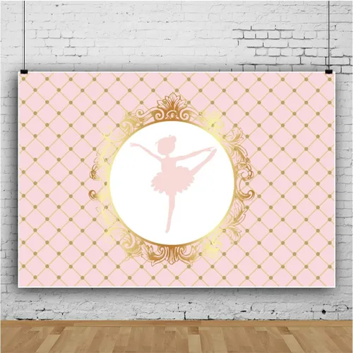 Miniatura 3 de Leyiyi Vestido abstracto de bailarina con tutú de 5 x 3 pies, telón de fondo dorado rosa para baby shower, fiesta de cumpleaños, pasteles, postres