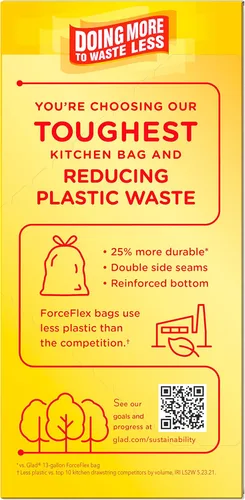 Miniatura 11 de Glad - Bolsas de basura altas para cocina ForceFlex MaxStrength, 13 galones, flor de cerezo, 34 unidades (el embalaje puede variar)