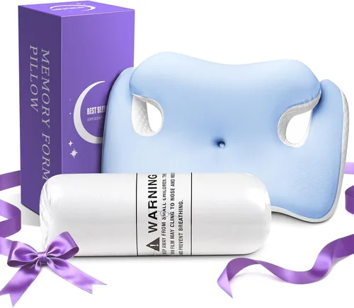 Miniatura 7 de Ergo - Almohada cervical para aliviar el dolor de cuello y hombros, almohadas ortopédicas de espuma viscoelástica de contorno refrescante, almohadas
