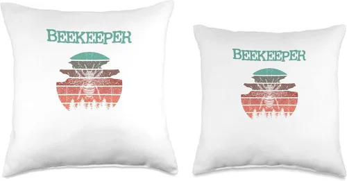 Miniatura 3 de Cool bee beekeepers bees retro natural design Throw Pillow