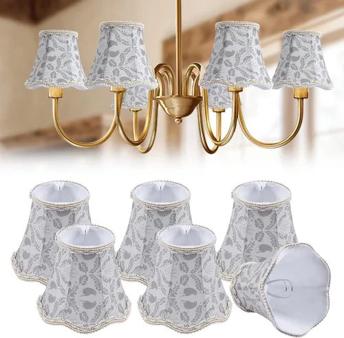 Fuloon Pantallas de lámpara de araña, pantallas de lámpara pequeñas con clip, adecuadas para bombillas de candelabros en decoración