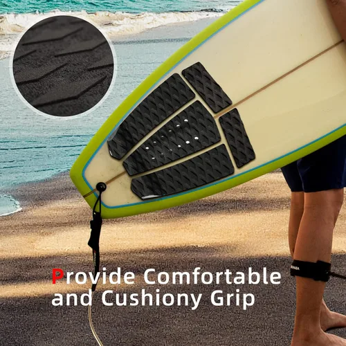 Miniatura 3 de Abahub 3 almohadillas de tracción de EVA para tabla de surf con patín para patinetas, tablas de surf, funboard, tabla de pescado, Naranja