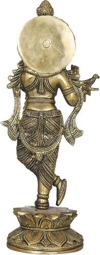 Miniatura 3 de Exotic India Krishna The Divine Flutist - Estatua de latón