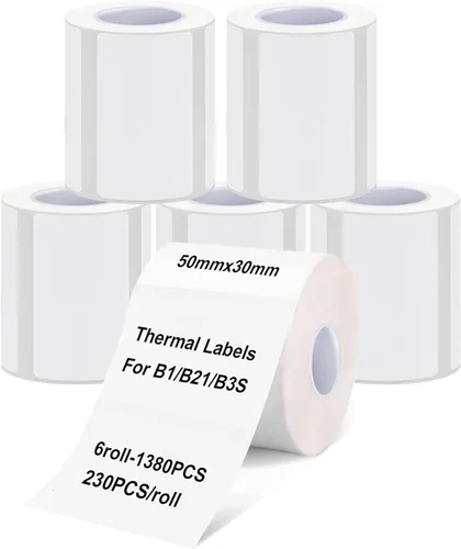 Cintas térmicas para impresora B21/B3S/B1, 1.91 x 1.18 pulgadas, 230 etiquetas/rollo, etiquetas adhesivas multiusos para oficina en casa, oficina y
