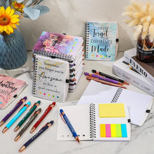 Miniatura 5 de Zhanmai Juego de 20 cuadernos inspiradores en espiral con bolígrafo motivacional, regalo de agradecimiento, pantalla táctil para profesores
