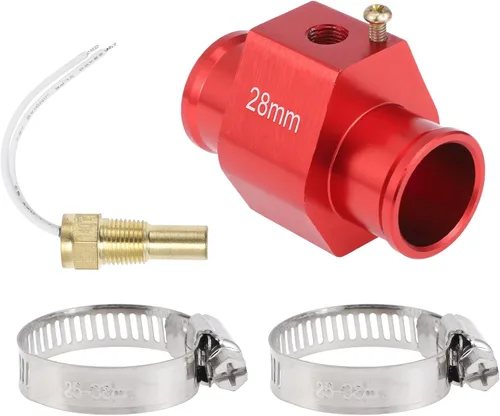 Miniatura 9 de Kit de sensor universal de temperatura de agua de 12 V/24 V, adaptador rojo de 1/8 "NPT 1.02" 180'F encendido - 165'F apagado para radiador