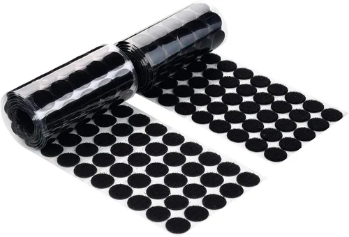 Miniatura 18 de Lakesstory Cinta adhesiva negra de 5/8 pulgadas de ancho con gancho y bucle de 1 yarda de longitud, cinta autoadhesiva de fijación resistente