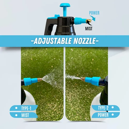 Miniatura 3 de Pulverizador de bomba manual de 0.5 galones, rociador de jardín de presión de 2 litros, rociador de malezas manual con boquilla de latón ajustable