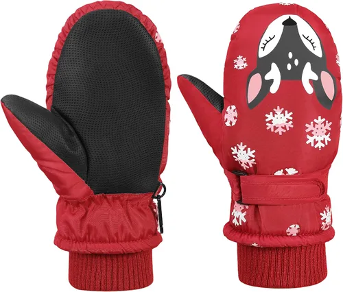 MoKo Manoplas de esquí para niños, guantes de esquí aislados impermeables para niñas y niños, guantes de nieve de invierno para niños
