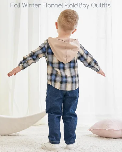 Miniatura 31 de Renotemy Ropa de bebé para niño, trajes de mezclilla, sudadera con capucha para bebés, pantalones de mezclilla, ropa para niños pequeños