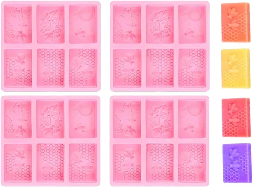 Miniatura 10 de 2 moldes de jabón de silicona de abeja, moldes de panal para hacer dulces de gelatina de chocolate