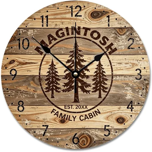 Miniatura 22 de ArogGeld Reloj de pared de 5 O'Clock Somewhere - Reloj redondo de madera para casa de playa, 10, silencioso, sin tictac, batería de cuarzo, granja