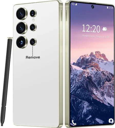 Huness I25 Ultra Teléfono Celular Desbloqueado, Lápiz Integrado, Teléfono Desbloqueado 16+1TB, Teléfono Inteligente Android 14 Batería 7000mAh Blanco