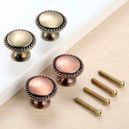 Miniatura 5 de Perilla redonda de estilo retro para armario, cajón, muebles de cocina, vestidor, puerta, armario y persianas de baño, manija de tirador de bronce