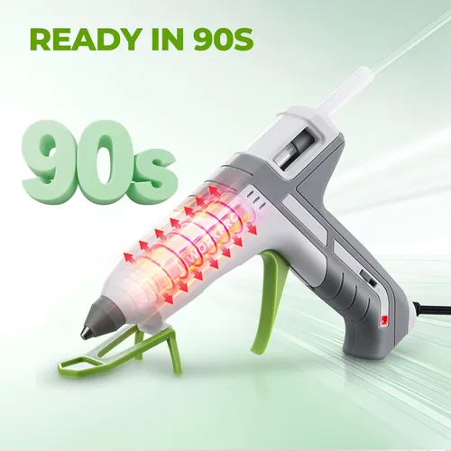 Miniatura 6 de WORKPRO Pistola de pegamento caliente tamaño completo – Juego de pistola de pegamento de doble temperatura de 60/100 W con 10 barras de pegamento