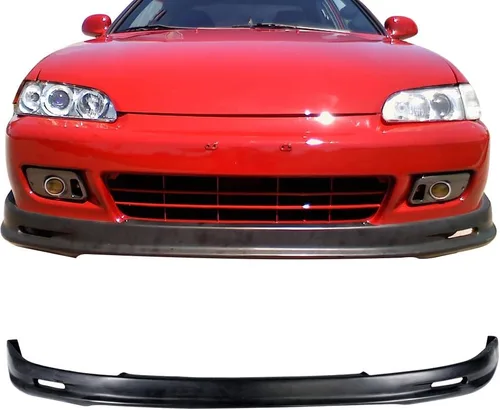 IKON MOTORSPORTS, Borde de parachoques delantero compatible con Honda Civic Hatchback y Coupe 1992-1995 de 2 puertas, negro sin pintar estilo Mugen