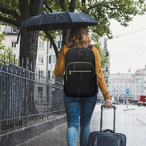 Miniatura 8 de LOVEVOOK Mochila de Viaje para Laptop Bolso para Mujeres Trabajo Negocios Bolsas de Computadora, Un negro, Mochilas de viaje