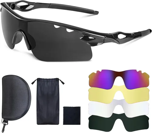 Gafas de tiro con 5 lentes intercambiables y estuche de transporte, gafas de seguridad antivaho para caza, para hombres y mujeres