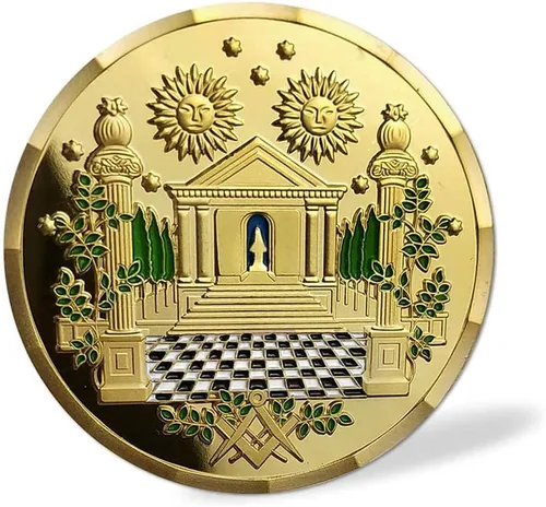 Miniatura 2 de Moneda de desafío masónico Gran Maestro Hiram Abiff Viuda Hijo Masón Azul Lodge Monedas Regalo