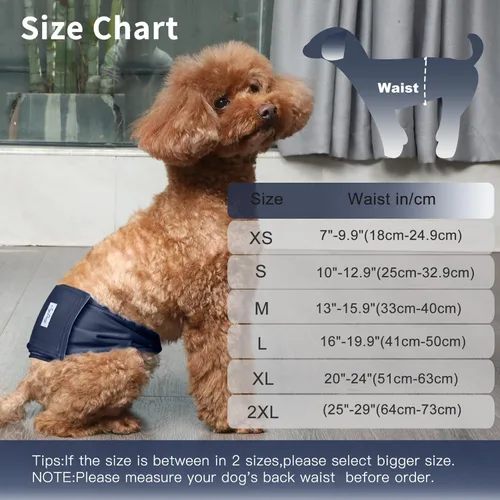 Miniatura 2 de JoyDaog Bandas reutilizables para el vientre para perros machos, paquete de 5 pañales lavables de primera calidad para perros, pañales