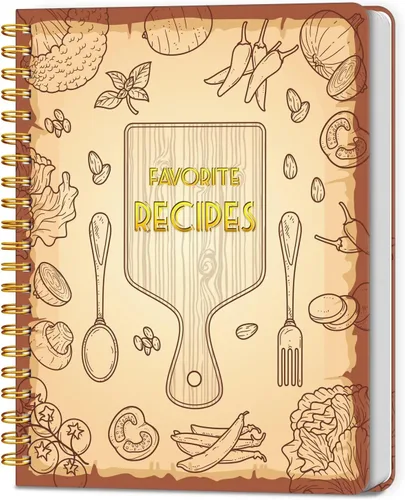 Miniatura 8 de LuBudingJoy Cuaderno de recetas en blanco para escribir en tus propias recetas, página completa de Sprial de tapa dura, organizador de recetas