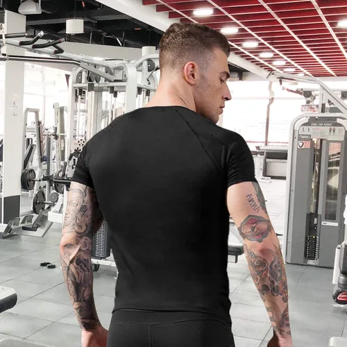 Miniatura 4 de Men's Compression Shirts Short Sleeve Athletic Workout Undershirts Quick Dry Base Layer Sports T-Shirts Running Tops