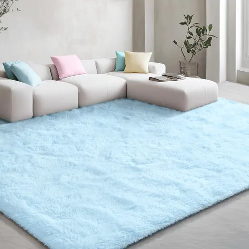 Miniatura 71 de EVOIONOS - Alfombra redonda gris para dormitorio, 5x5 pies; alfombras circulares suaves y esponjosas para sala de estar, alfombras de felpa peludas
