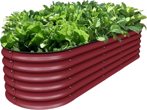 Olle Camas de jardín elevadas galvanizadas para exteriores, 17 pulgadas de alto, 12 en 1, macetas elevadas para cultivar hierbas, verduras, flores,
