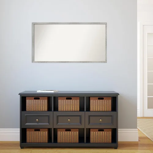 Miniatura 580 de Amanti Art Espejo de baño blanco para sobre el fregadero, 32 x 45 pulgadas, espejo de tocador rectangular blanco esbelto, marco de madera moderno