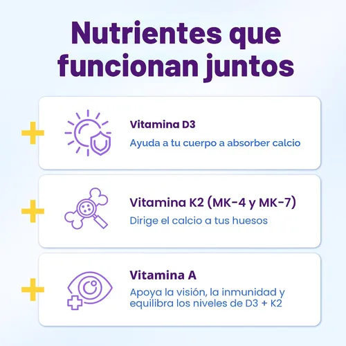 Miniatura 5 de InnovixLabs Vitamina D3 K2-5000 IU Vitamina D3 Plus 600 mcg Vitamina K2 MK4 y MK7 para la máxima absorción de calcio, apoya la salud ósea, inmune