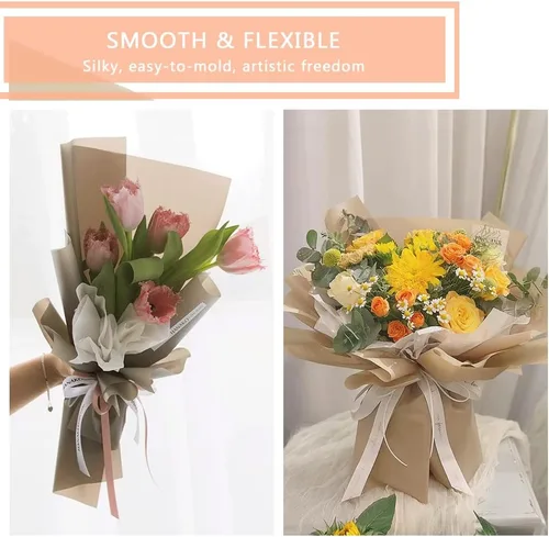 Miniatura 5 de BBJ WRAPS - Papel de envoltura de flores translúcido para florista, resistente al agua, duradero, papel de envoltura de ramo para arreglos florales