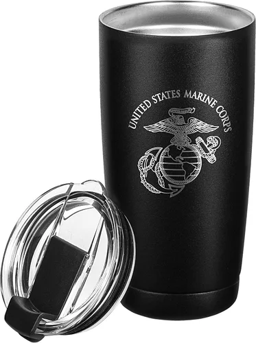 Miniatura 2 de Military Gift Shop Marine Corps - Vaso aislado de 20 onzas, vaso de viaje de acero inoxidable de doble pared, duradero y a prueba de fugas, USMC