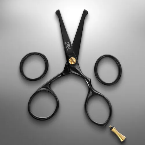 Miniatura 6 de BRV MEN Tijeras pequeñas de punta redondeada para hombres de 4.2 pulgadas Acero inoxidable de alto carbono Pelo de nariz para hombres Tijeras
