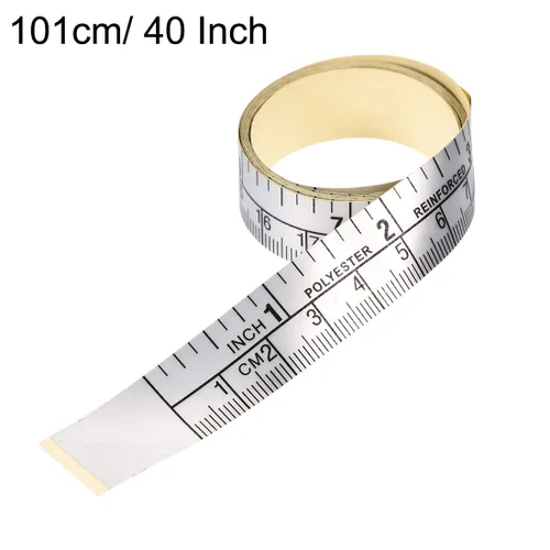 Miniatura 2 de uxcell Cinta métrica autoadhesiva con fracciones de 40 pulgadas, regla de banco de trabajo de 39.4 in, cinta métrica para carpintería, sierra, mesa