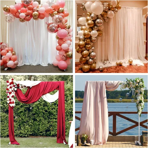 Miniatura 7 de Arcos de boda de 6.6 x 6.6 pies para ceremonia, soporte cuadrado de arco de globos de metal, soporte de telón de fondo para arco de boda para bodas