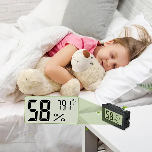 Miniatura 6 de Paquete de 6 medidores de humedad pequeños y digitales para interiores, higrómetro, termómetro, pantalla LCD Fahrenheit (℉) para invernadero, tanque