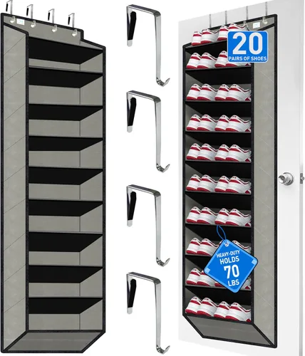 Miniatura 12 de Organizador de zapatos sobre la puerta, 2025 mejorado, organizador de zapatos, 35 bolsillos enormes, organizador de zapatos sobre la puerta