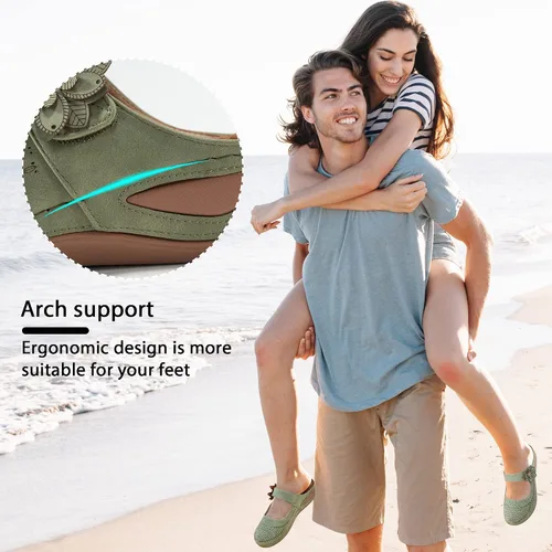 Miniatura 3 de Alicegana Sandalias elegantes de verano para mujer, con puntera cerrada, estilo casual, sin cordones, con gancho ajustable