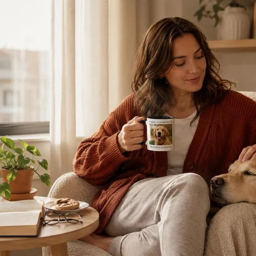 Miniatura 7 de Taza de café personalizada de cerámica de 11 onzas – Añade foto, texto o logotipo Taza de imagen personalizada, impresión a doble cara, apta