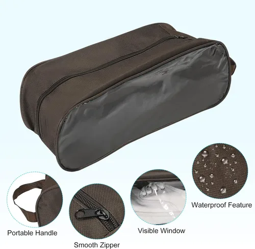 Miniatura 3 de PATIKIL Bolsas de zapatos de golf, bolsa organizadora de zapatos deportivos portátil, bolsa transpirable con cremallera para zapatos deportivos