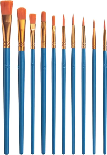Miniatura 2 de JPNK 20 pinceles profesionales de nailon para pintura para el cabello, para artistas, estudiantes, niños, aceite multiusos, gouache, cara