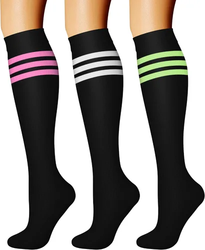 Miniatura 28 de CHARMKING - Calcetines de compresión para mujeres y hombres (3 pares), 15-20 mm Hg, el mejor apoyo para atletismo, running o ciclismo, mejora