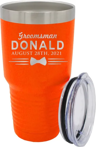 Miniatura 7 de Vaso de padrinos de boda grabado personalizado, taza de acero inoxidable aislada personalizada para padrino de boda, despedida de soltero, boda