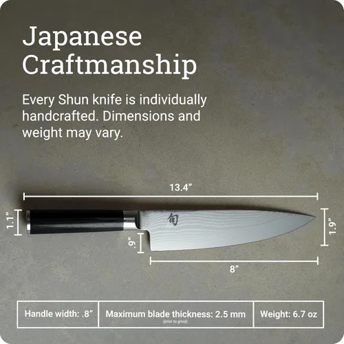 Miniatura 6 de Shun cuchillo clásico para chef, 8 pulgadas, Negro