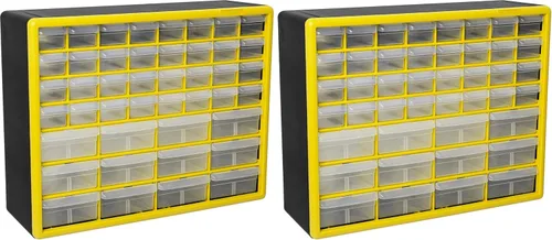 Miniatura 53 de Repisa para almacenamiento de piezas, de plástico, con 26 cajones Akro-Mils 10126REDBLK20, de 20 pulgadas x 10-1/4 pulgadas x 6-3/8 pulgadas, rojo