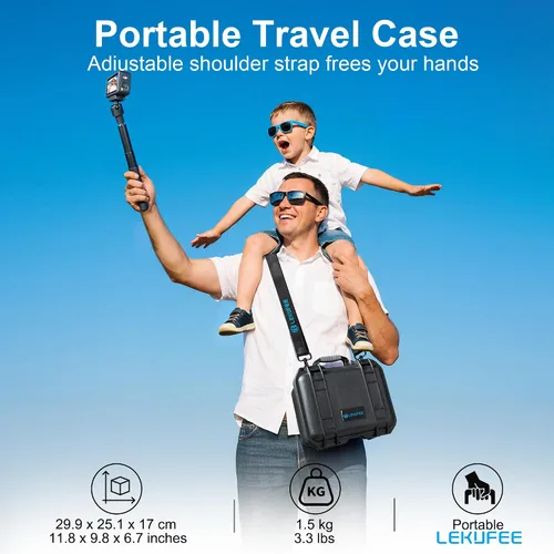 Miniatura 4 de Lekufee Funda rígida impermeable para DJI Osmo Action 6, Osmo Action 5 Pro/4/3, combo de aventura, combo estándar y más accesorios (solo funda)