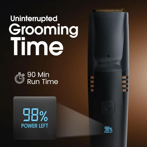 Miniatura 5 de Bell+Howell Vacutrim - Cortadora de barba inalámbrica – Afeitadora eléctrica recargable con aspiradora integrada, 20 ajustes de recorte, indicador