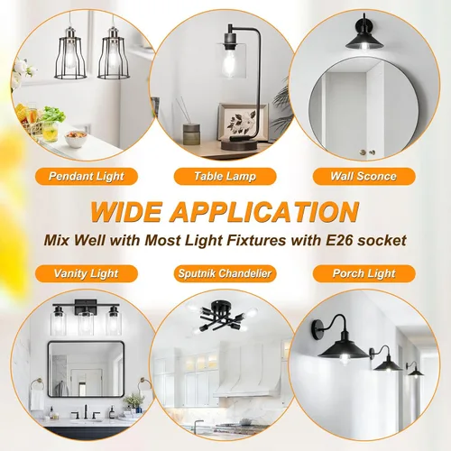 Miniatura 9 de Ascher Bombillas LED Edison vintage, 6 W, equivalente a 60 W, no regulable, luz diurna 5000 K, 700 lúmenes, bombillas de filamento LED antiguas ST58