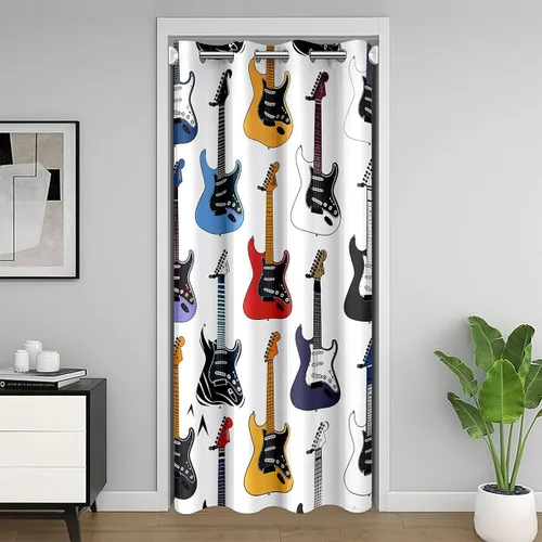Miniatura 32 de Castle Fairy Cowboy Boots Door Curtain for Doorways Privacy Bohemia Musical Guitar Doorway Curtain Western Rustic Cowgirl All Season Blackout